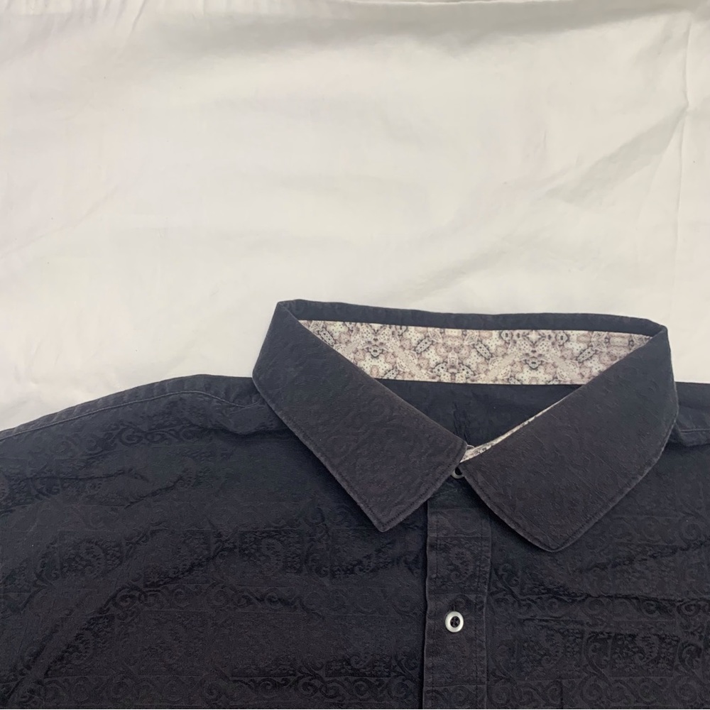 Black Patterned Robert Graham Button Up Shirt - image 5